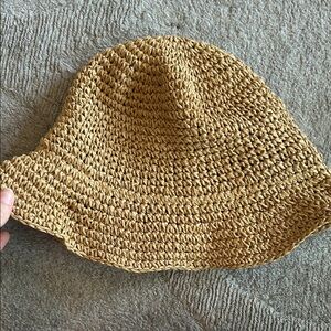 Gigi Pip Tan Woven Foldable Bucket Hat